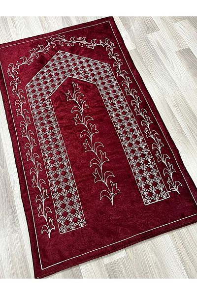 AYHANHOME Γαλλικό Velvet Dowry Bride Set - Guipure Embroidered Prayer Mat