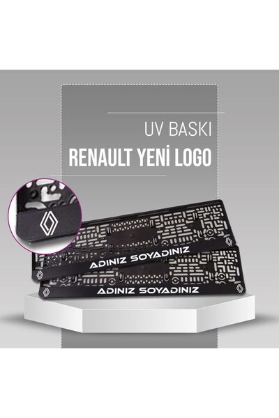 plakalıkhane Renault Yeni Logo Plakalık , 2 Adet Premium Uv Baskılı Kişiye Özel Plakalık