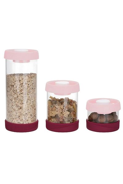 VİP AHMET 3-Piece Round Vacuum Glass Storage Set - 450Ml+840Ml+1500Ml