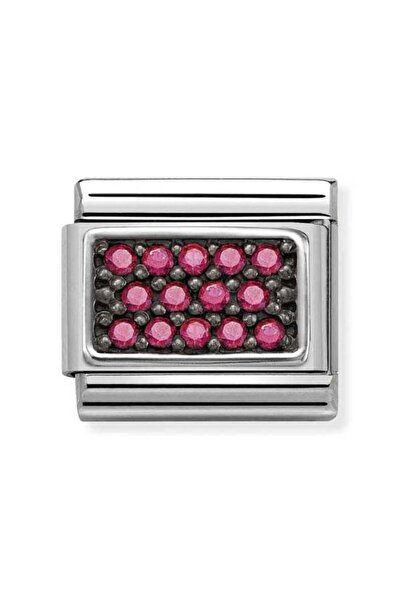NOMİNATİON Composable Cl Pave Os In Steel And Cubic Zirconia And 925 Silver (...