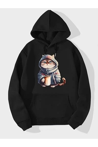 Karatopak Hanorac unisex cu imprimeu ridicat cu 2 fire
