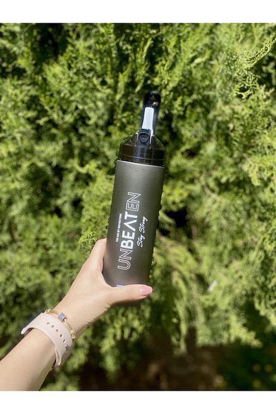 Gıpta 600 ml Unbeaten Tritan Flask with Straw Black
