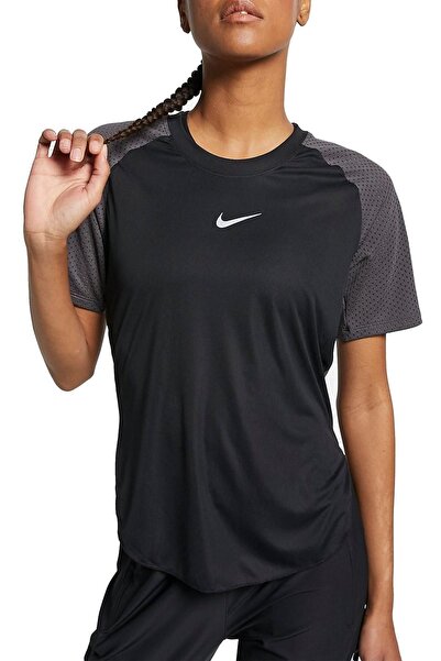 Nike Breath Womens City Sleek Top Cool Tricou de alergare pentru femei Negru