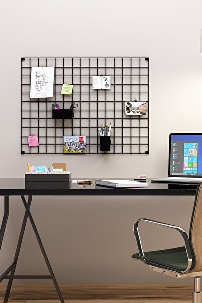 Catchme 60x80 Metal Fotoğraf Askısı Tel Pano Siyah 2 Adet Mini Mandal 4 Adet Montaj Çivisi Hediyeli