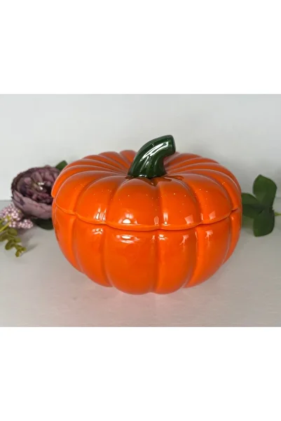 cristal home Medium Size Pumpkin Storage, Pumpkin Spice Container, Sugar Bowl 10X14 cm
