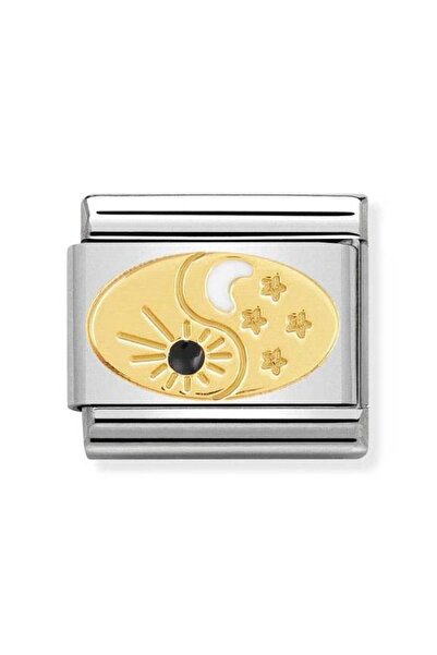 NOMİNATİON Composable Classic Symbols Steel, Enamel And 18k Gold (51_tao Sun ...