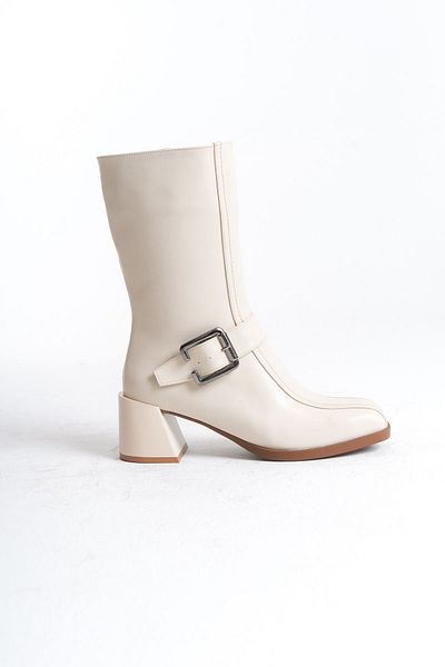 Shoesers Γυναικείες μπότες με χοντρό μεσαίο τακούνι με ζώνη ειδικής σχεδίασης