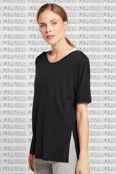 Nike Yoga Dri Fit Tee Black Fade Resistant Drape Comfortable T-Shirt Black