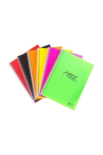 KESKİN COLOR 80 ورقة A4 غلاف بلاستيكي حلزوني مجاني دفتر ملاحظات مخطط