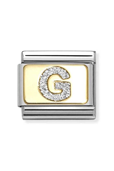 NOMİNATİON Composable Classic Dekoratif Link - Harfler Pırıltılı - G - (07 G) 18K Altın