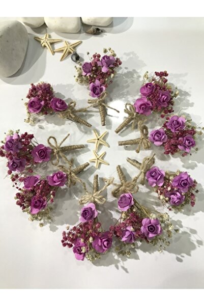 araslar 10 Adet Yaka Çiçeği- Damat Çiçeği - Sağdıç Çiçeği – Yaka Iğnesi