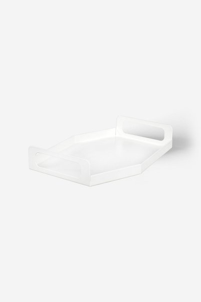 Rarart Concept White Metal Tea & Coffee Tray - Decorative Presentation Tray - Moderna