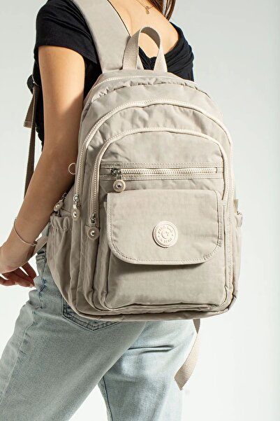 Lifonbag Geantă de școală unisex de dimensiuni mari bej - cu mai multe compar...