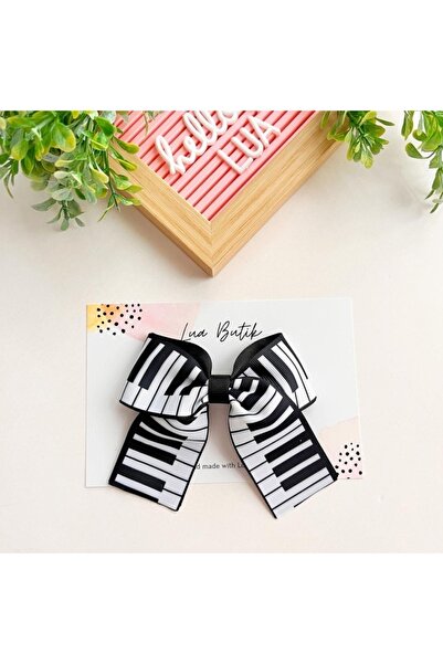 Lua Butik Piyano Tuş Desenli Fiyonk Toka