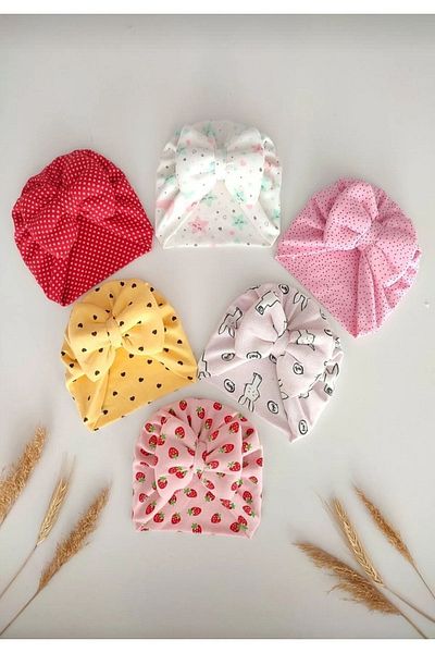 UmBaby Colorful Patterned Bonnet Set for 6/18 Months Baby Girl