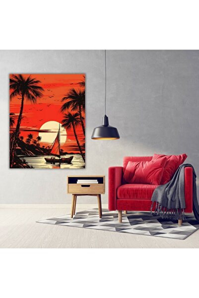 LİLYHOBBYLAND Renkli Baskılı Sayılarla Boyama Hobi Seti (Çerçeveli) 40x50 cm:...