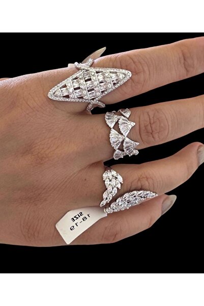 neslyaccessories Zirkon Taşlı Rodyum Yüzük