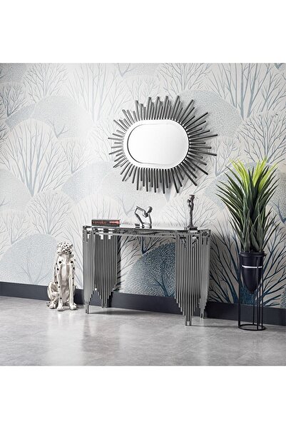 VOVOKO Aynalı Dresuar Takım Dresuar Pufsuz 140 Cm Ultra Lak Kaplama Konsol