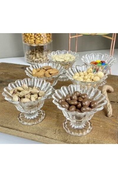 Palmiye 6-Piece Public Glass - Std Standing, Sugar Bowl/Candle Bowl/Candle Bowl/Snack Bowl Classic