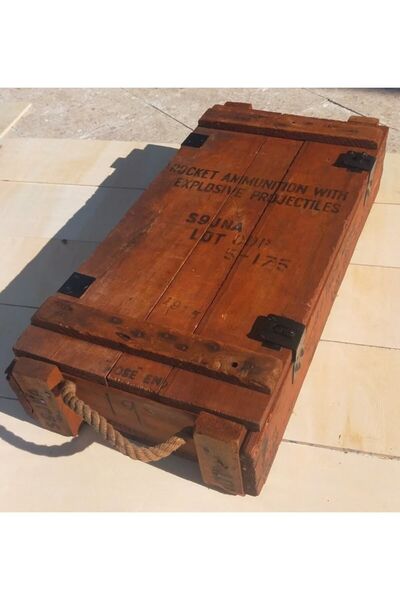 maker ticaret Mühimmat Sandığı Dekoratif Cilalı Sandık Kahverengi 75 X 37 X 17