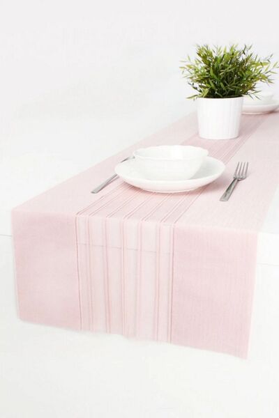 DecoViva Față de masă roz deschis modern - Runner 40x140 cm