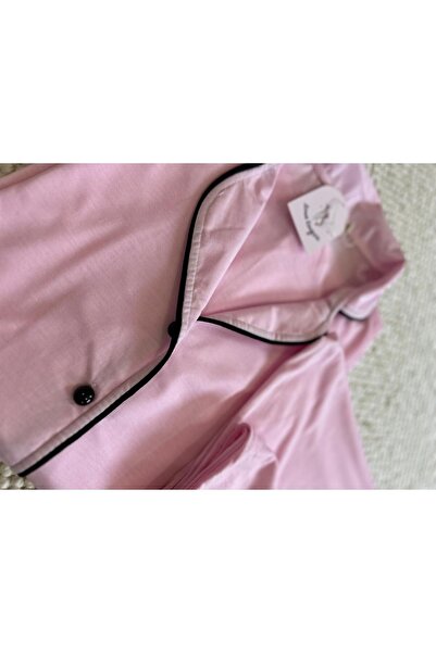 Muka PEMBE UZUN KOLLU PİJAMA TAKIMI