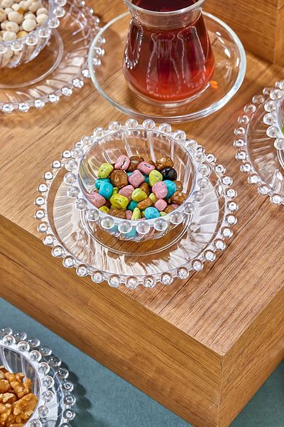 Home 6-Person Bead Snack Bowl and Sugar Bowl Set - 12 Pieces Not Glass