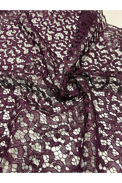 Kumaş sever Plum Color French Guipure Fabric Meter Fabric Evening Dress Clothing Fabric