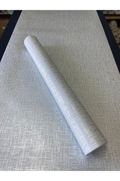 Golden Gri Keten Desen Düz Yüzey Silinebilir Duvar Kağıdı 53x10 Metre