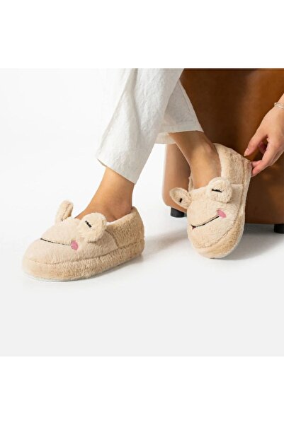 Genel Markalar KIŞLIK İÇİ TÜYLÜ KURBAĞA EV AYAKKABISI KIŞLIK EV TERLİĞİ