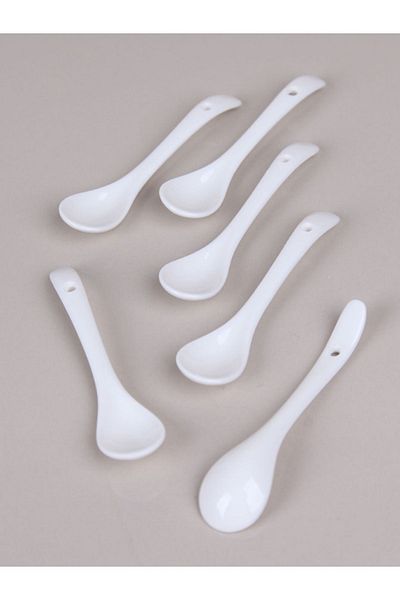 BuNeBox 6 Lux Porcelain Nescafe Spoons - Set of Tea, Sugar and Sweet Spices