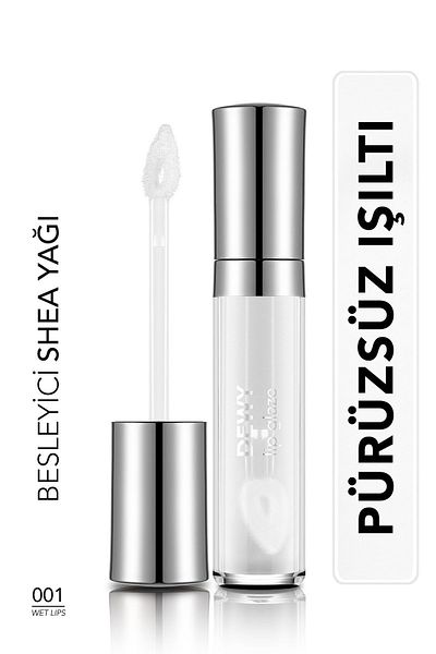 Flormar Nourishing Lip Gloss - Dewy Lip Glaze - 001 Wet Lips-8682536068017