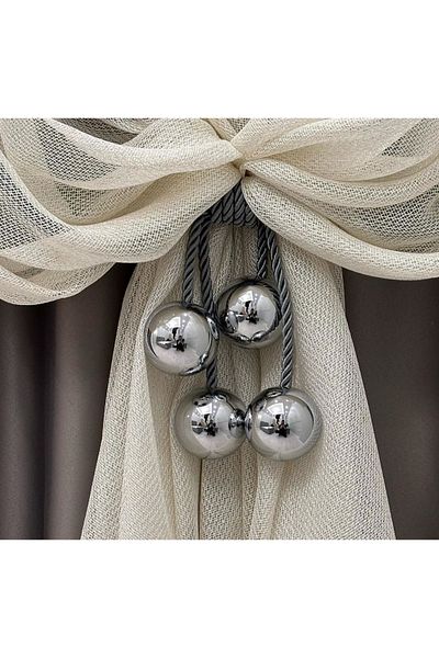 Helezoni Curtain Accessory Corneche Tactical Metal 4 Ball Luxury Bracelet 1 PIECE CORNICH IS INSTALLED