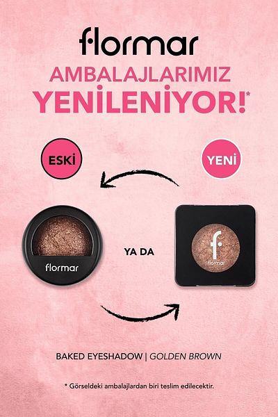 Flormar Yoğun Işıltılı Göz Farı - Baked Eyeshadow -008 Golden Brown- 8682536052481