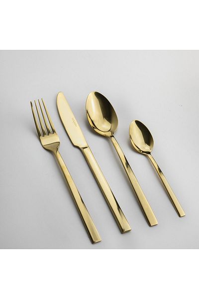 MIKASA C 000389   Ciara Stainless Steel 16 Piece Cutlery Set Gold Color