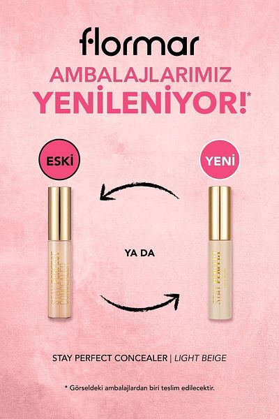 Flormar Natural Finish Concealer (COOL BOTTON) - Stay Perfect Concealer - 007 Light Beige -8682536085564