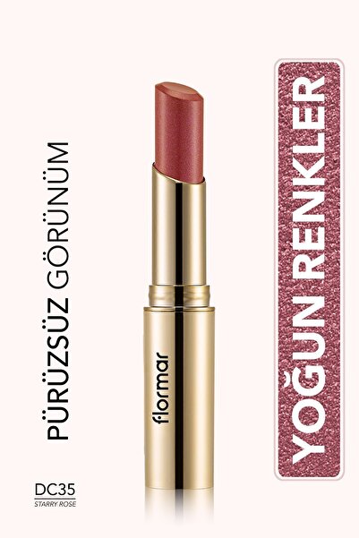 Flormar Deluxe Cashmere Lipstick Stylo Metalik Gül Kurusu Ruj DC35 8690604209798