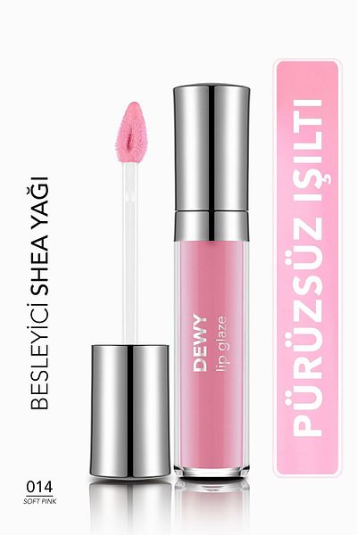 Flormar Dewy Lip Glaze Nourishing and Lip Gloss - 014 Soft Pink