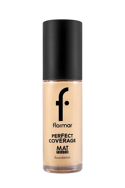 Flormar كريم أساس يحتوي على فيتامين E مع وحدة غير لامعة - كريم أساس مات تاتش - 306 باستيل -8682536057660