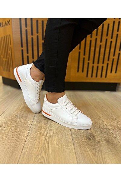 Parlak Günlük Hakiki Deri Sneakers Ayakkabı