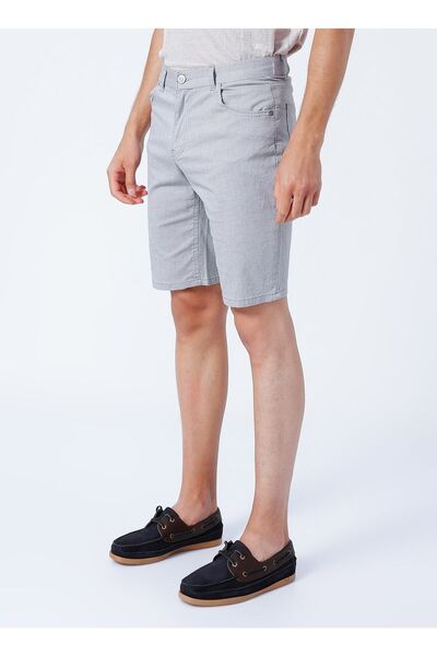 Fabrika Normal Bel Basic Gri Erkek Bermuda Şort Frıda
