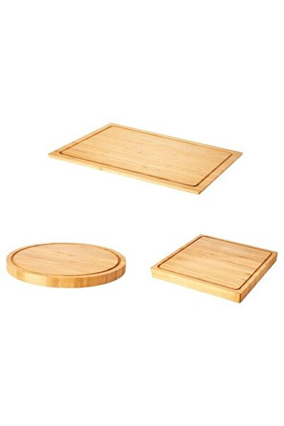 IKEA 3 Parça Oleby 3'lü Kesme Tahtası Panosu 3 Parça Bambu Lacivert Bambu