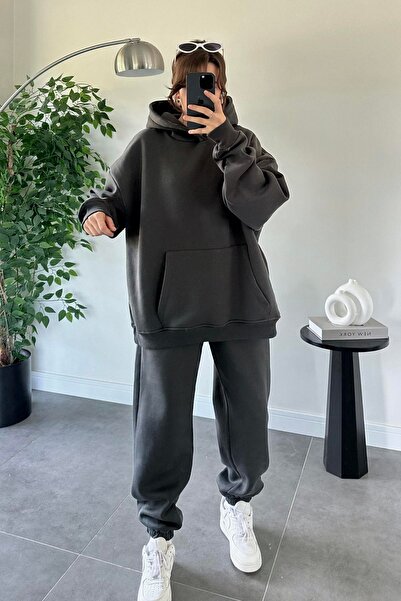 BayBayan Σετ γυναικεία αθλητική φόρμα με ψηλή μέση ελαστική - Unisex με κουκο...