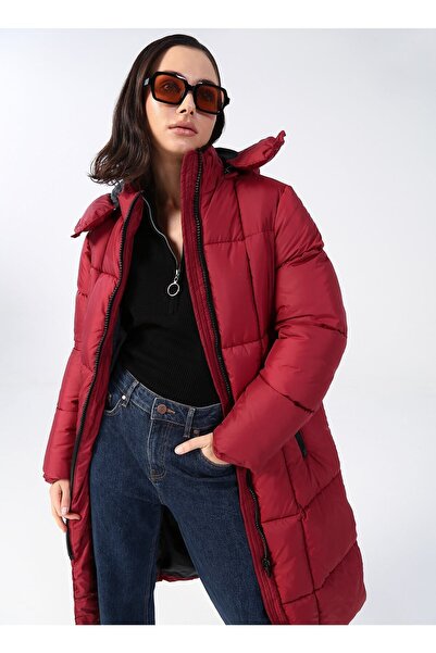 Fabrika Comfort Bordo Kadın Kapitone Şişme Mont Cm-dender