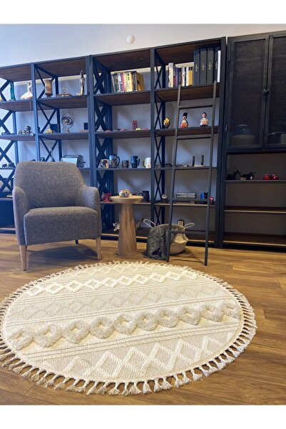 Dolce Vita Halı Jakarta 451 Ivory Daire Iskandinav Halı