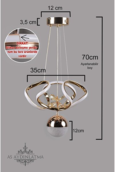 as aydınlatma LED AVİZE 3 RENK KÜÇÜK DRON TOPLU GOLD (SALON,MUTFAK,YATAK ODASI,KORİDOR)