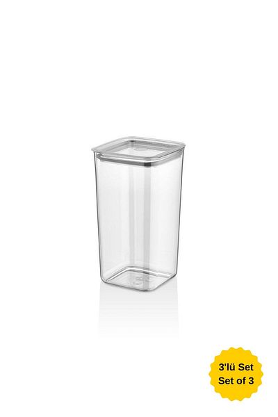 VİP AHMET 3 X 1700 ml Sude Square Storage Container