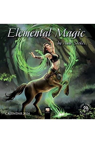 Hachette تقويم حائطي صغير من مجموعة آن ستوكس إليمنتال ماجيك 2024 تقويم فني
