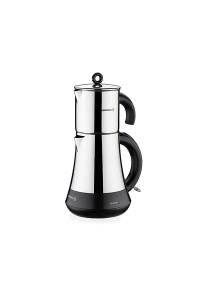 KORKMAZ Hasbahçe Electric Tea Kettle Bright-Black