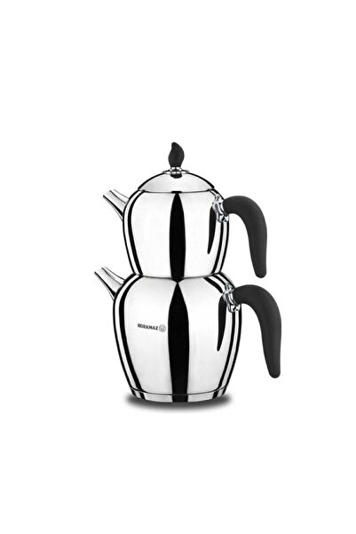 KORKMAZ Şehnaz Siyah Krom Çaydanlık Takımı A214-01